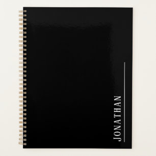 Agenda Preto minimalista monograma