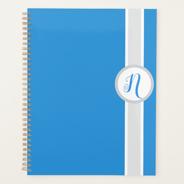 Agenda Pretty Blue Monogram Planner (Frente)