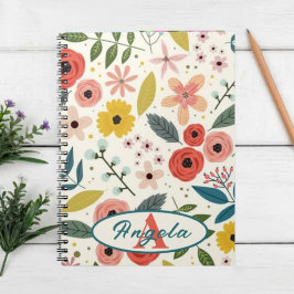 Agenda Pretty Blush Pink Floral Botanical Monogram