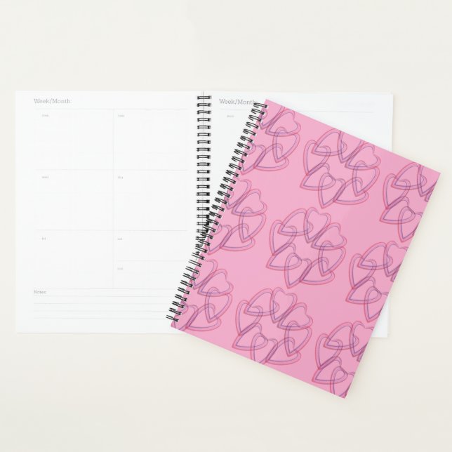 Agenda Pretty heart circle pattern (Exibição)