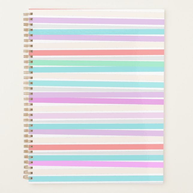 Agenda Primavera de cores de verão em faixas (Frente)