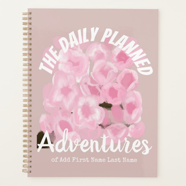 Agenda Primavera Rosa Menino Nome Personalizado Sakura Bl (Frente)