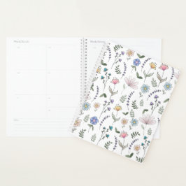 Agenda Primavera Watercolor Doodle Flowers