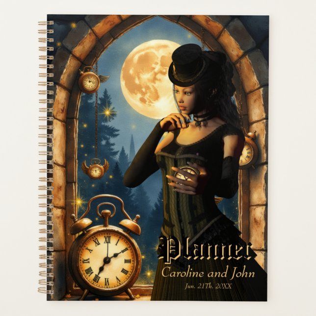 Agenda Princesa dos Relógios – Guardiã das Horas ao Luar. (Frente)