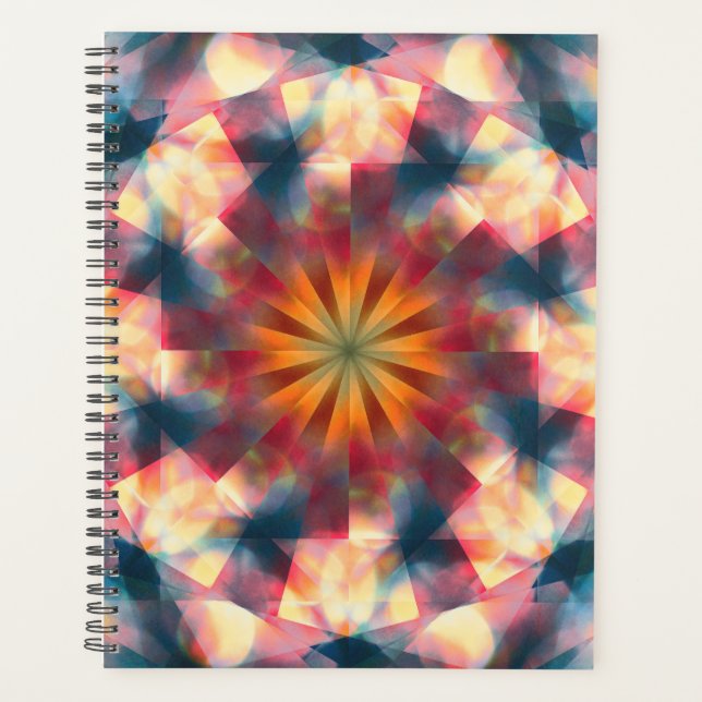 Agenda Prismático Caleidoscópico Psicodélico Mandala (Frente)