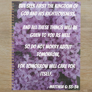 Agenda Procure primeiro Matthew 6:33-34 Bíblia Verso