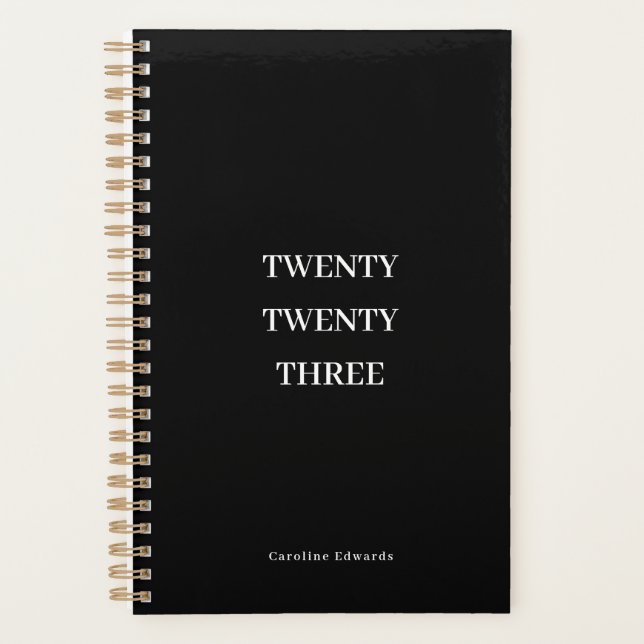 Agenda Produtividade mensal em preto e branco em 2023 (Frente)