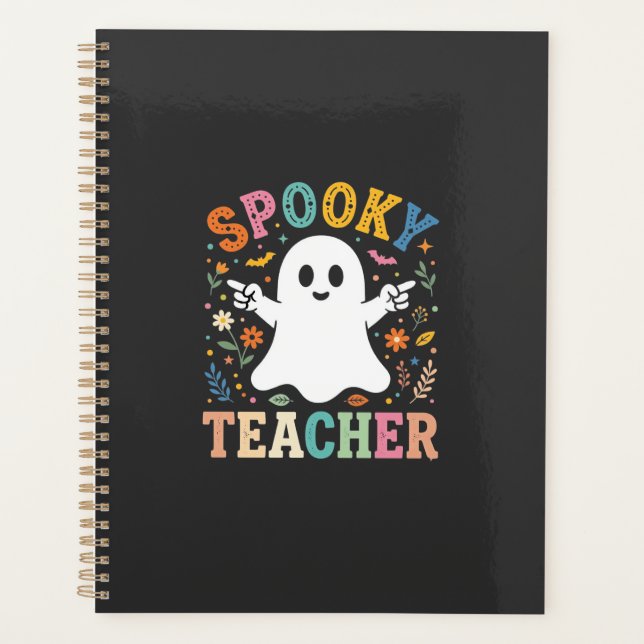 Agenda Professor Assustador Fantasma Fofo Design de Hallo (Frente)