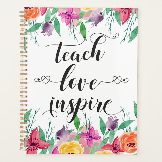 Agenda Professor Dando Presente Ensinar Amor Inspire Cita (Frente)