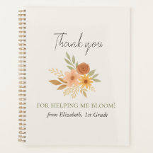 Professor de Boho Floral Watercolor Obrigado