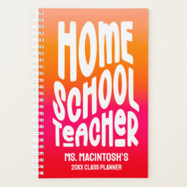 Agenda Professor de Ensino Doméstico Laranja Vermelho Omb