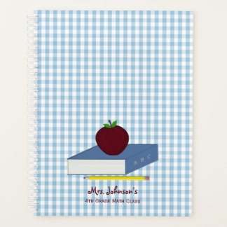 Agenda Professor De Gingham Azul E Branco
