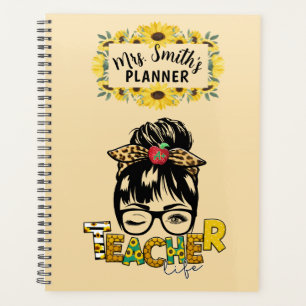 Agenda Professor de Girassol Impressão Animal Planner de