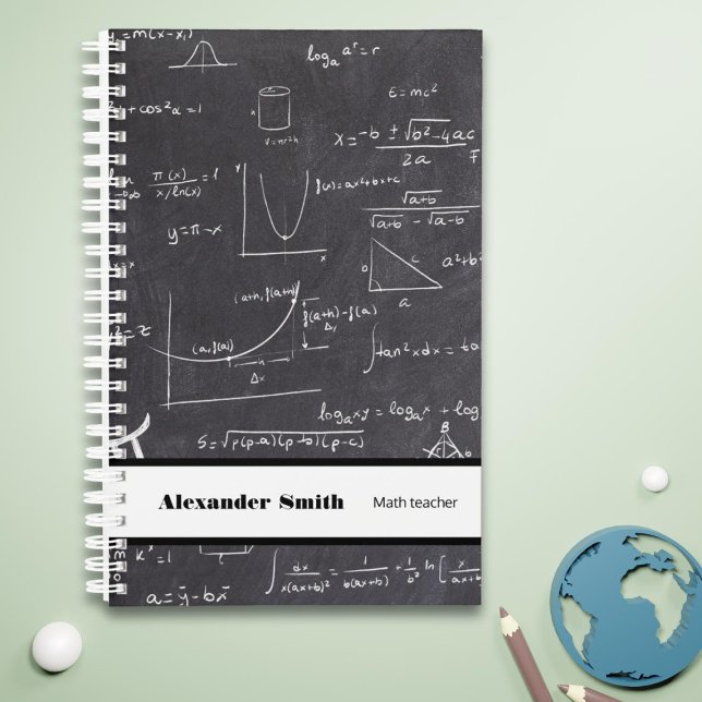 Agenda Professor de matemática personalizado preto com eq (Criador carregado)
