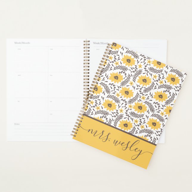 Agenda Professor Floral Planner (Exibição)