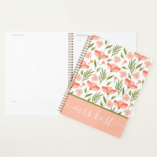 Agenda Professor Floral Planner (Exibição)