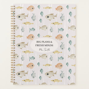 Agenda Professor Homemade de Aquarela Peixe Masculino