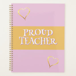 Agenda Professor orgulhoso, cor-de-rosa personalizado