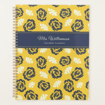 Professor Planner Floral Yellow Vintage Block Impr