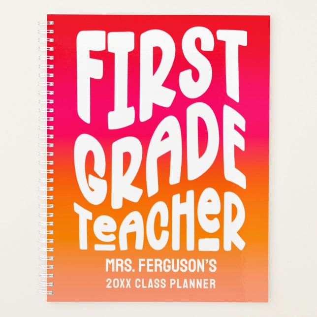 Agenda Professora do 1º Ano Classe Ombreado Vermelho Lara (Frente)