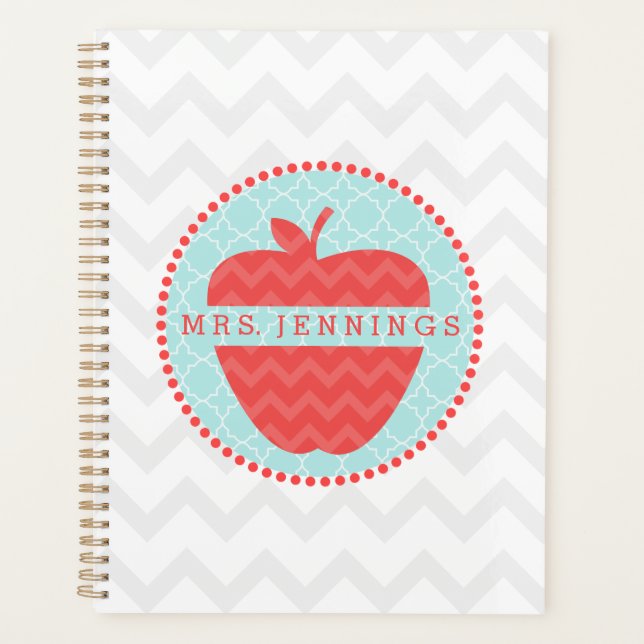 Agenda Professora Personalizada do Quatrefoil da Apple Ch (Frente)