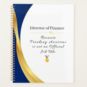 Agenda Profissão Personalizada - Elegante Dourado e Azul
