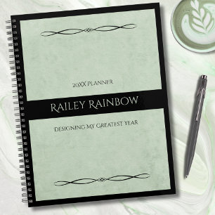 Agenda Profissional Monograma Verde Salvia Administrativo