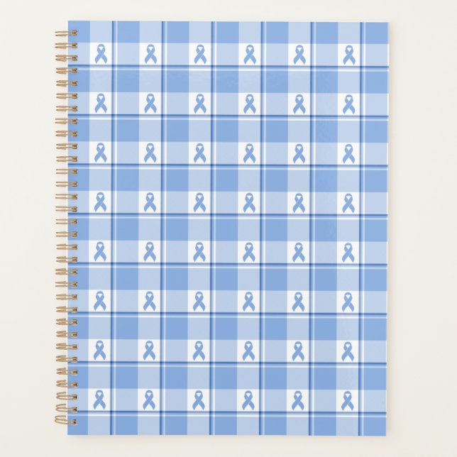 Agenda Prostate Cancer Awareness Plaid Light Blue Ribbon (Frente)