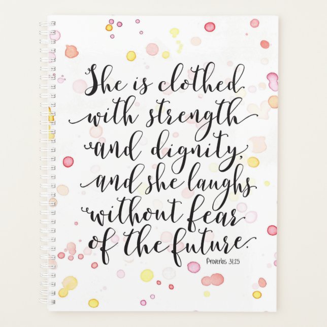 Agenda Proverbs 31 Planeador de Aquarela Feminina (Frente)