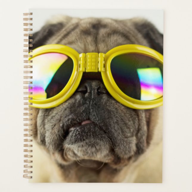 Agenda Pug com óculos (Frente)