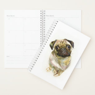 Agenda Pug Face Art Impressão   Cachorro de Cueca