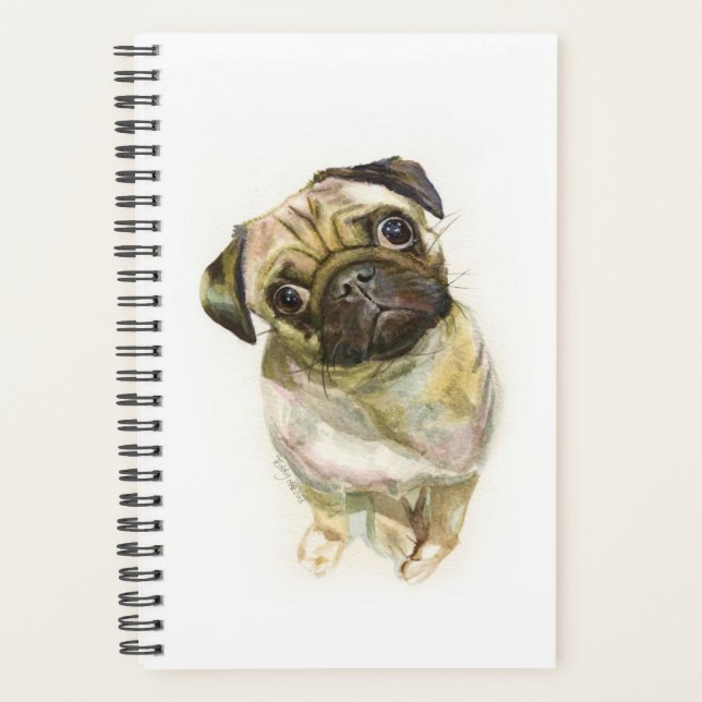 Agenda Pug Face Art Impressão | Cachorro de Cueca (Frente)