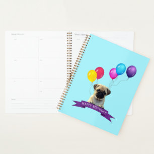 Agenda Pug Puppy Dog Feliz Aniversário Gift Bag