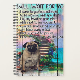 Agenda Pug, Vou Esperar Por Você, Pug Lover Dift, Pug Do