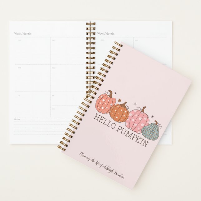 Agenda Pumpkin de Alô Bonito Personalizado (Exibição)