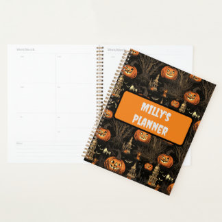 Agenda Pumpkin do Halloween Escuro