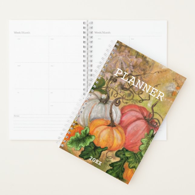 Agenda Pumpkins - Aquarela - Personalizável (Exibição)