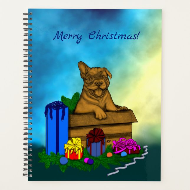 Agenda Puppy em uma caixa, Merry Xmas (Frente)