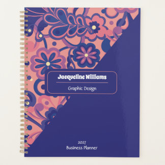 Agenda Purple Groovy Psychedelic 60s 70s Floral 