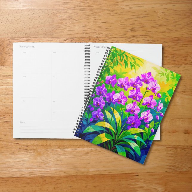Agenda Purple Orchids Planner (Planner with purple orchids)