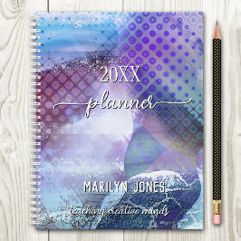 Agenda Púrpura Criativa Professora Planner de Arte