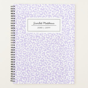 Agenda Púrpura de Impressão do Padrão Pastel Leopard b