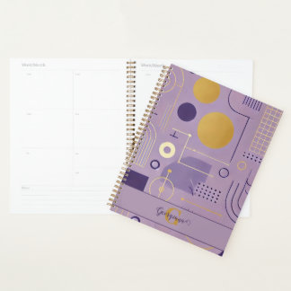 Agenda Púrpura personalizada e minimalista escandinavo Do