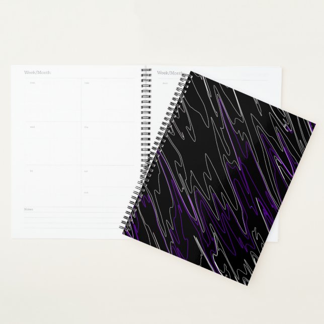 Agenda Púrpura Preta Marmoreada (Exibição)