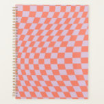 Agenda Quadro De Verificação Retroativa Lilac E Orange De<br><div class="desc">Padrão verificado retroralmente - verificação distorcida lilac e laranja / ondulada e tabuleiro distorcido.</div>