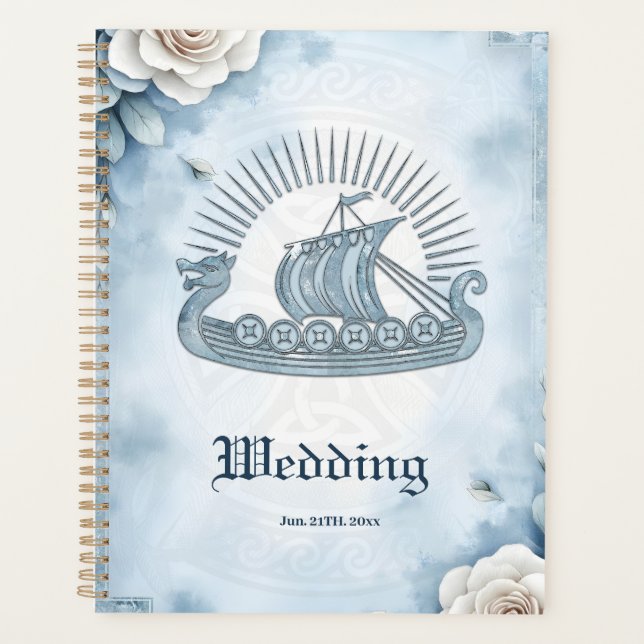 Agenda Quadro Floral com Rosa e Design Celta. (Frente)