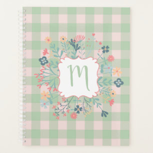 Agenda Quadro Floral Monograma Primavera Green Buffalo