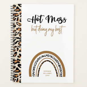 Agenda Quente Mess Citação Animal Leopardo Imprime Arco