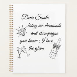 Agenda Querido Papai Noel Linha de Desenho Champanhe & Di