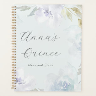 Agenda Quinceanera Personalizada 15 Anos Azul Floral